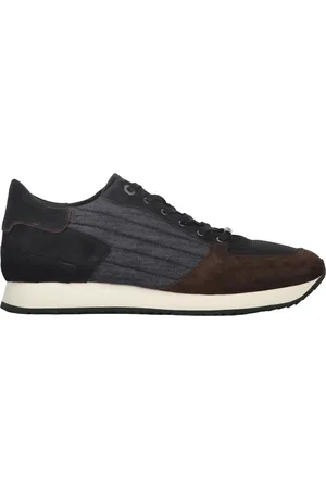 MOORER Buty, Mężczyzna, Niebieski, 44 EU, Suede Fabric Sneakers Okrągły Nosek