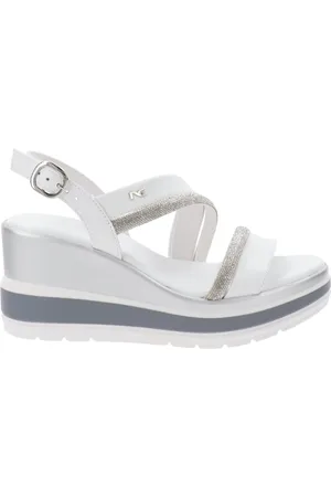 Nero Giardini Buty, Kobieta, Biały, 38 EU, Skórzane sandały dla kobiet