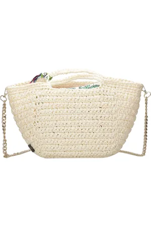 Chica London Torebki, Kobieta, Beżowy, ONE SIZE, Torba Raffia z Zdejmowaną Clutch