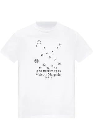Maison Margiela Koszulki, Mężczyzna, Biały, XS, T-shirt z wyszytym logo