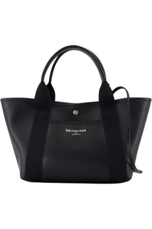 Balenciaga Torebki, Kobieta, Czarny, ONE SIZE, Len, Czarna skórzana torba Shopper
