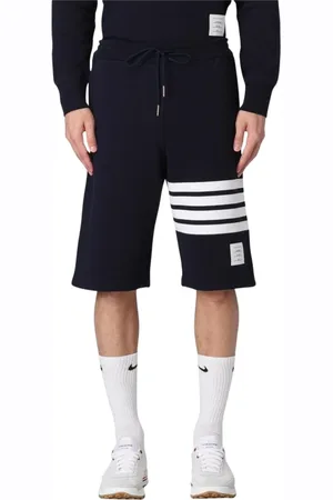 Thom Browne Szorty, Mężczyzna, Niebieski, L, Granatowe Szorty z Paskami