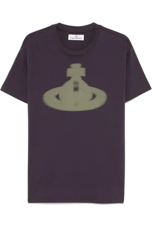 Vivienne Westwood Koszulki, Mężczyzna, Fioletowy, S, Blomme Lilla Crew Neck T-shirts