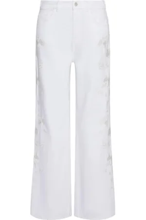 MARELLA Spodnie, Kobieta, Biały, M, Denim, Białe Jeansyy Wide Leg