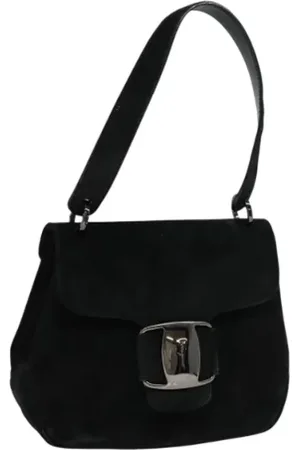 Salvatore Ferragamo Pre-owned, Kobieta, Czarny, ONE SIZE, Zamsz, Pre-owned Suede handbags