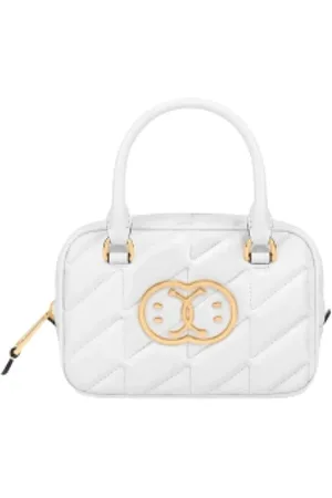 Moschino Torebki, Kobieta, Biały, ONE SIZE, Biała Torba na Ramię z Motywem Uśmiechniętej Buźki