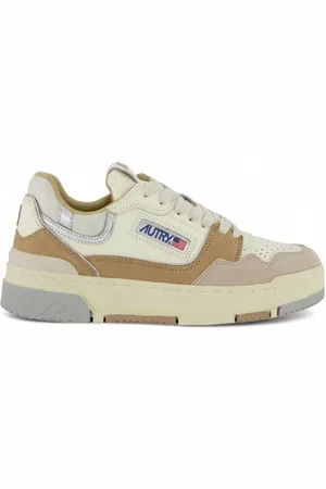 Autry Buty, Kobieta, Beżowy, 37 EU, Skóra, CLC LOW Sneakersy z Designem Color-Block