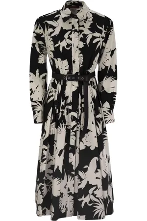 Max Mara Sukienki, Kobieta, Wielobarwność, M, Kolorowa Kwiatowa Sukienka Midi
