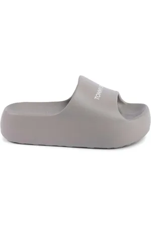 Tommy Hilfiger Buty, Kobieta, Szary, 35 1/2 EU, Szare Wygodne Klapki dla Kobiet