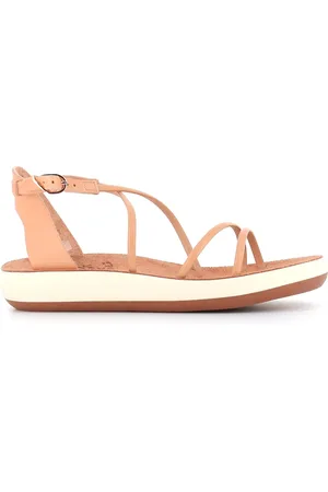 Ancient Greek Sandals Buty, Kobieta, Beżowy, 40 EU, Beżowe skórzane sandały z boczną sprzączką