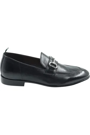 Green george Buty, Mężczyzna, Czarny, 41 1/2 EU, Czarne skórzane mokasyny