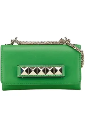 VALENTINO Pre-owned, Kobieta, Zielony, ONE SIZE, Skóra, Pre-owned skórzane torby na ramię