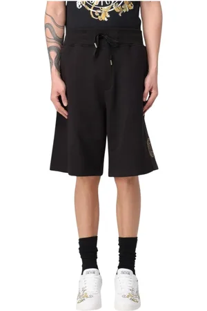 VERSACE Szorty, Mężczyzna, Czarny, 2XL, Czarne Szorty z Logo