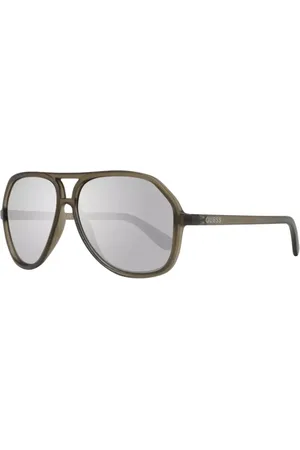 Guess Akcesoria, Mężczyzna, brązowy, ONE SIZE, Okulary Przeciwsłoneczne Aviator Szare Lustrzane Soczewki