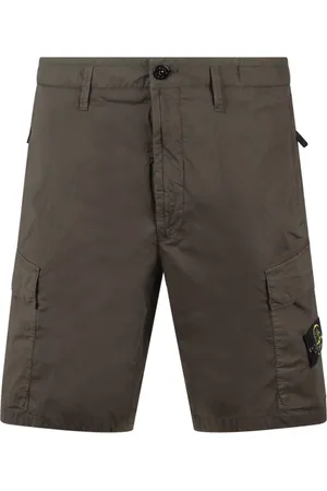 Stone Island Szorty, Mężczyzna, Szary, W32, Bawełna, Krótkie Spodnie Cargo z Wieloma Kieszeniami