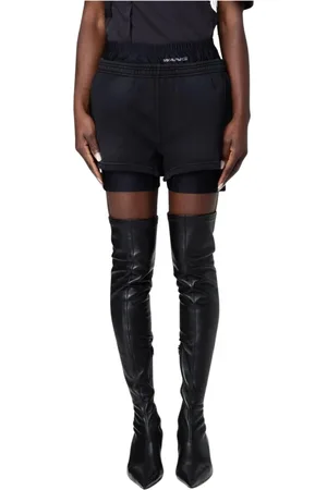 Alexander Wang Szorty, Kobieta, Czarny, XL, Czarne Warstwowe Spodenki Luźny Krój
