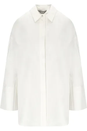 Max Mara Bluzki, Kobieta, Biały, 3XS, Biała Koszula Sapore z Rękawami Kimono