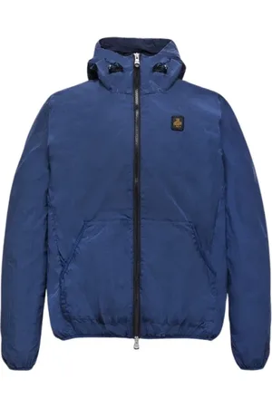 RefrigiWear Kurtki, Mężczyzna, Niebieski, XL, Niebieska Kurtka Letnia z Kapturem