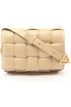 Bottega Veneta Pre-owned, Kobieta, Beżowy, ONE SIZE, Skóra, Pre-owned skórzane torby na ramię