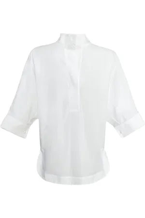 Carolina Herrera Bluzki, Kobieta, Biały, S, Koszula z inicjałami CH Oversize