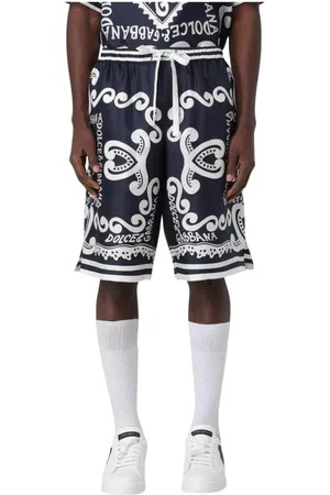 Dolce & Gabbana Szorty, Mężczyzna, Wielobarwność, M, Wielokolorowe Szorty z Nadrukiem Bandany