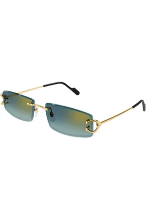 Cartier Akcesoria, unisex, Żółty, ONE SIZE, Nowoczesne okulary przeciwsłoneczne z detalem C