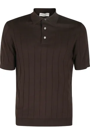 FILIPPO DE LAURENTIIS Koszulki, Mężczyzna, brązowy, XL, Polo z Płaskim Żebrem