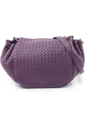 Bottega Veneta Pre-owned, Kobieta, Fioletowy, ONE SIZE, Skóra, Pre-owned skórzane torby na ramię