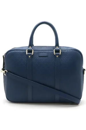 Gucci Pre-owned, Mężczyzna, Niebieski, ONE SIZE, Skóra, Pre-owned Leather briefcases