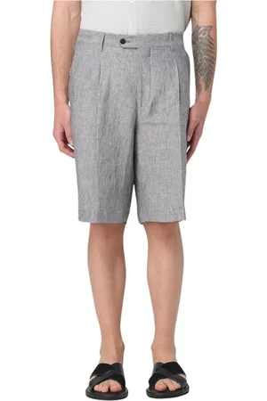 corneliani Szorty, Mężczyzna, Szary, XL, Eleganckie lniane szorty