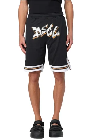 DISCLAIMER Szorty, Mężczyzna, Czarny, XS, Graffiti Print Athletic Shorts