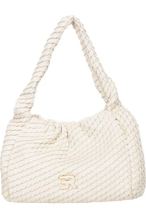 ERMANNO SCERVINO Torebki, Kobieta, Biały, ONE SIZE, Mała torba Hobo z plisowanej skóry ekologicznej