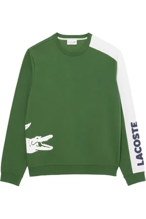 Lacoste Bluzy, Mężczyzna, Zielony, S, Zielony T-shirt Slim Fit z długim rękawem
