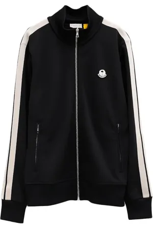 Moncler Bluzy, Mężczyzna, Czarny, XS, Poliester, Bluza z lampasami