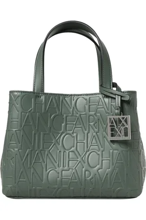 Armani Exchange Torebki, Kobieta, Zielony, ONE SIZE, Zielona Torebka z Błyszczącymi Szczegółami