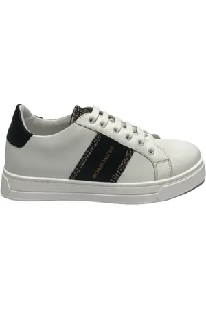 Borbonese Buty, Kobieta, Biały, 39 EU, Skóra, Sneakersy Casual na Co Dzień