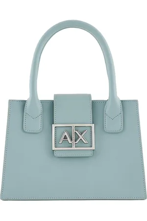 Armani Exchange Torebki, Kobieta, Niebieski, ONE SIZE, Niebieska Strukturalna Torebka z Zdejmowanym Paskiem