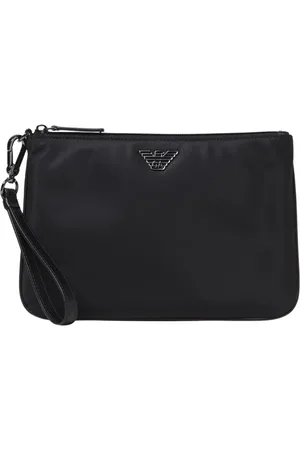 Emporio Armani Torebki, Mężczyzna, Czarny, ONE SIZE, Nylon, Klucz Logo Orła