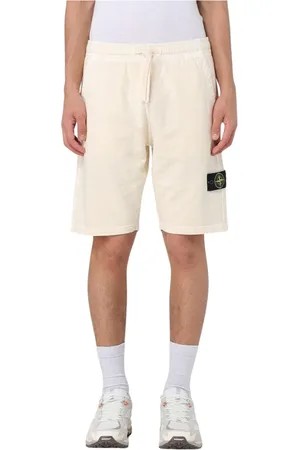 Stone Island Szorty, Mężczyzna, Beżowy, S, Ivory Stylowe Sweatshorts