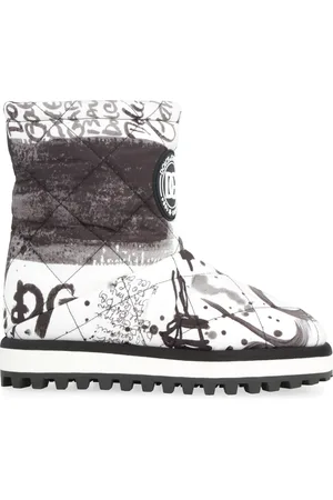 Dolce & Gabbana Buty, Kobieta, Wielobarwność, 40 EU, Nylon, Pikowane nadrukowane botki z nylonu