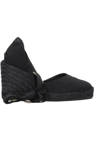 Castaner Buty, Kobieta, Czarny, 40 EU, Czarne Sandały z Tkanej Paskiem
