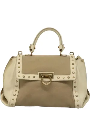 Salvatore Ferragamo Pre-owned, Kobieta, Beżowy, ONE SIZE, Skóra, Pre-owned Canvas handbags