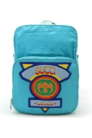 Gucci Pre-owned, Kobieta, Niebieski, ONE SIZE, Nylon, Pre-owned Fabric backpacks