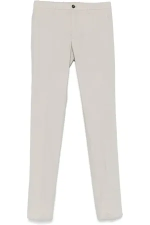 Incotex Spodnie, Mężczyzna, Biały, M, Spodnie Slim Fit w Jasnym Szarym