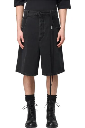 ANN DEMEULEMEESTER Szorty, Mężczyzna, Niebieski, XL, Dżinsowe Szorty Relaxed Fit Na Sznurek