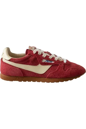 Autry Buty, Kobieta, Czerwony, 38 EU, Zamsz, Vintage Niebiesko-Żółte Sneakersy