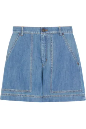Max Mara Szorty, Kobieta, Niebieski, S, Denim, Cargo Bermuda Shorts z Denimu i Lnu