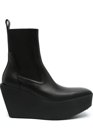 Rick Owens Buty, Kobieta, Czarny, 43 EU, Czarne Buty z Elastycznymi Panelami Bocznymi