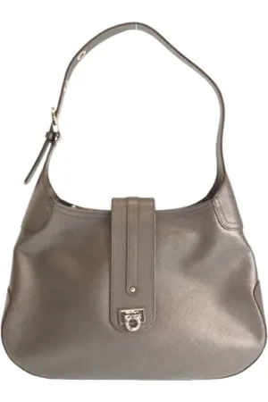 Salvatore Ferragamo Pre-owned, Kobieta, Szary, ONE SIZE, Skóra, Pre-owned skórzane torby na ramię