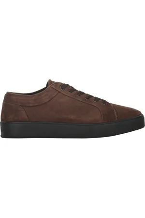MOORER Buty, Mężczyzna, brązowy, 42 EU, Skóra, Suede Sneakers Okrągły Nosek Skóra Włoska Guma